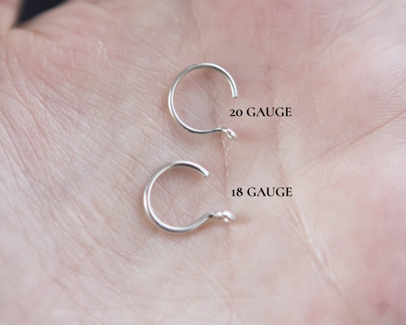 Faux Nose Ring in Sterling Silver Festival Body Jewelry Fake Nose Ring image 4