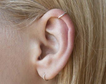 SILBER Kleine Hoop Ohrringe, Tragus Helix Rook Knorpel Ohrring, Nasenring Hoop, 20g 18g, 6mm 7mm 8mm 9mm 10mm Minimal Ohrringe