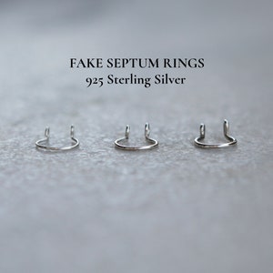 Sterling Silver Fake Septum Ring: No Piercing Body Jewelry