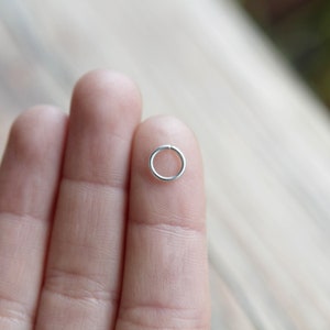 5mm Sterling Silver minimal hoop, Endless hoop Earring, Tiny hoops for the Ear, Gifts for her