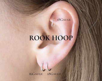 Rook Hoop 3mm 4mm 5mm 6mm 8mm 9mm 10mm 11mm 12mm Daith Very Tiny Mini Earring Hoops Handmade, Sterling Silver thick hoop, Septum Ring