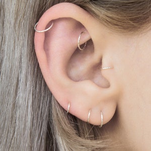 Orecchini a cerchietto in Argento Sterling 925, 3mm fino a 12mm, spessore filo 20g 0,8mm