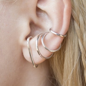 Chunky Conch Cuffs and Ear Lobe Stud Cuff in Sterling Silver, Gifts for Her