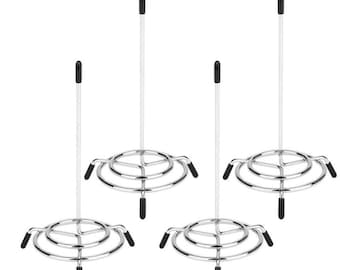 Effortless Organization: Set of 4 Premium Chrome Plate Holders – Elevate Your Dining Experience!"