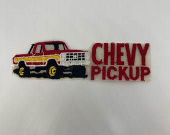Vintage Patches Embroidered Iron on Sew on CHEVY PICKUP Patch Logo