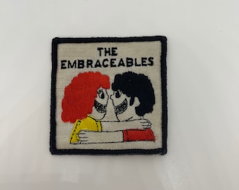 Vintage Patches Embroidered Iron on Sew on THE EMBRACEABLES Patch Logo