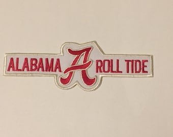 Patchs vintage brodés au fer à coudre sur l'Alabama authentique Mid Century MOD Hippy Hippie Boho autoroute Script Patch Logo