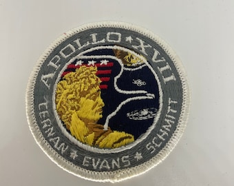 Vintage Patches Embroidered Iron on Sew on APOLLO XVII  Patch Logo
