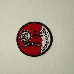 Vintage Patches Embroidered Iron on Sew Ski Club Bloomfield Red Patch Logo