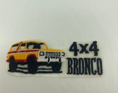 Vintage Patches Embroidered Iron on Sew on 4X4 BRONCO Patch Logo