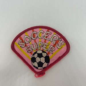 ヴィンテージパッチ 刺繍 アイロン接着 縫い付け サッカーのスーパーパッチロゴ