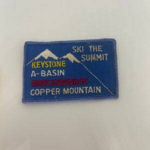 Vintage Patches Embroidered Iron on Sew on KEYSTONE A-BASIN BRECKENRIDGE Copper Mountain Ski the Summit Patch Logo