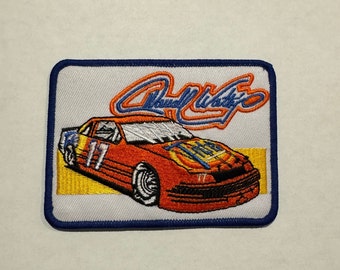 Toppe vintage ricamate con ferro da stiro cucite Darrell Waltrip 17 Logo patch arancione