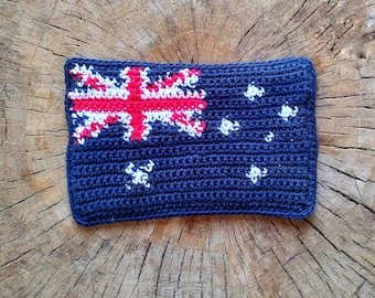 Crochet Pattern/ Flag of Australia, Aussie Flag, Coaster, Mug Rug, Crochet Applique, Bunting Flag, Travel Patch, Instant Download PDF