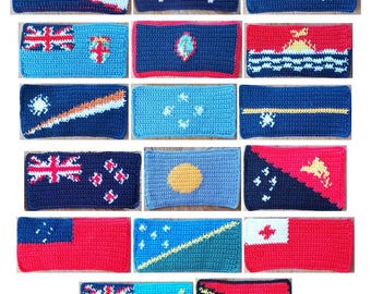 17 Flags of Oceania Crochet Patterns: Mug Rug, Patch, Bunting, Applique (PDF)