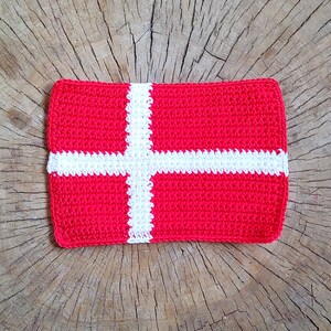 Flag of Denmark Crochet Pattern PDF: Mug Rug, Applique, Bunting, Flag Patch