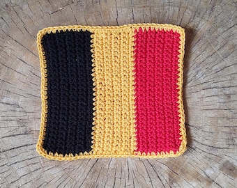 Flag of Belgium Crochet Pattern PDF: Mug Rug, Applique, Flag Patch