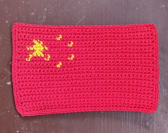 Crochet China Flag Pattern: Mug Rug, Applique (PDF Pattern)