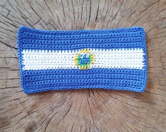 El Salvador Flag Crochet Pattern: Mug Rug, Applique (PDF Pattern)