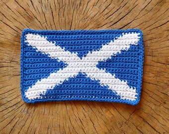 Scottish Flag Crochet Pattern: Geography Coaster, Applique, Mug Rug, Bunting (PDF Pattern)