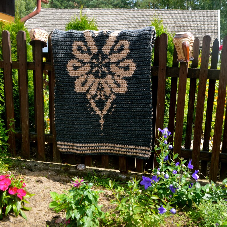Crochet Pattern // Parzenica Folk Rug Tapestry Crochet Rug Etsy