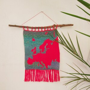 Crochet Pattern / Europe Map Wall Hanging, Montessori Map, Classroom Decoration, Geography Teacher Gift, Travel Home Decor, Playroom, pdf