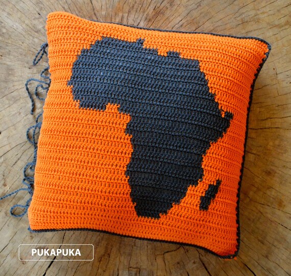 Africa Decorative Pillow Cover Crochet Pattern Tutorial Etsy