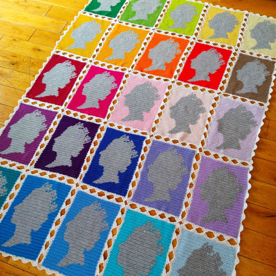 Crochet Pattern / Queen Elizabeth Stamp Blanket Postage Etsy