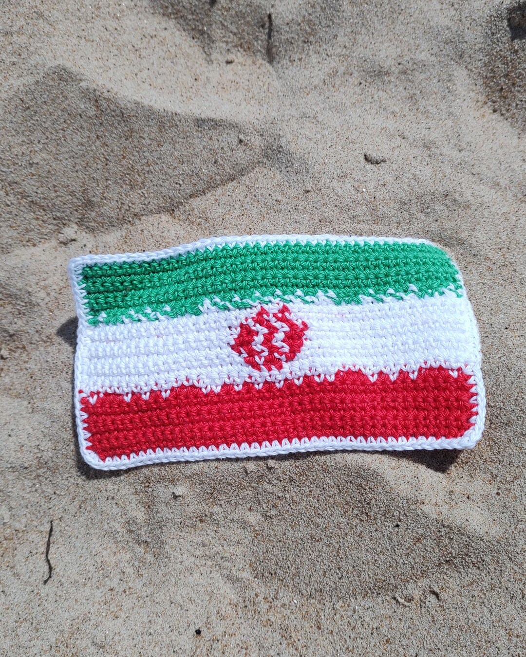 Crochet Pattern: Flag of Iran, Persian Flag, Mug Rug, Bunting Flag ...