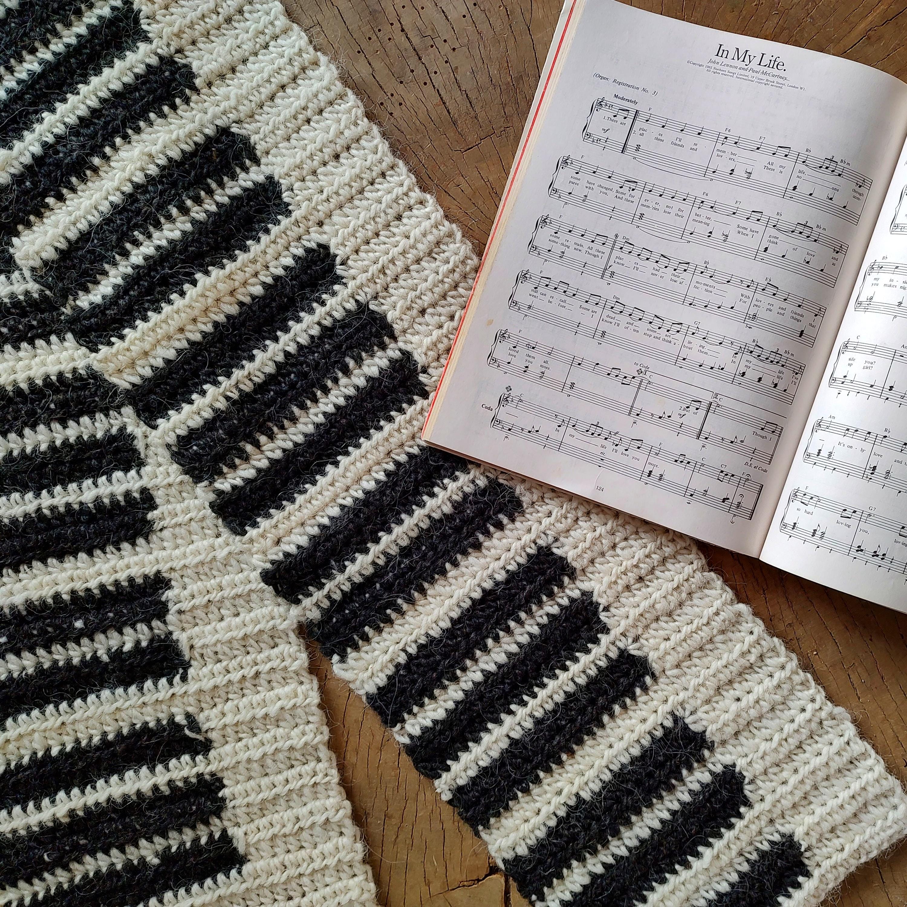 Piano Keyboard Scarf Crochet Pattern: Music Lover Gift (PDF