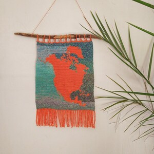Crochet North America Map Pattern: Montessori Wall Hanging (PDF Download)