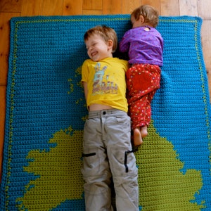 Crochet Pattern: British Isles Map Rug, T-shirt Yarn, Geography Decor ...