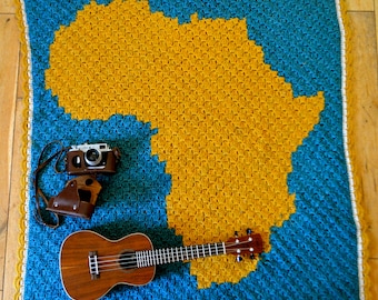 Africa Map Crochet Blanket Pattern: C2C Throw (PDF Pattern)