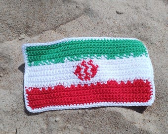 Crochet Iran Flag Pattern: Mug Rug, Applique, Bunting (PDF Pattern)