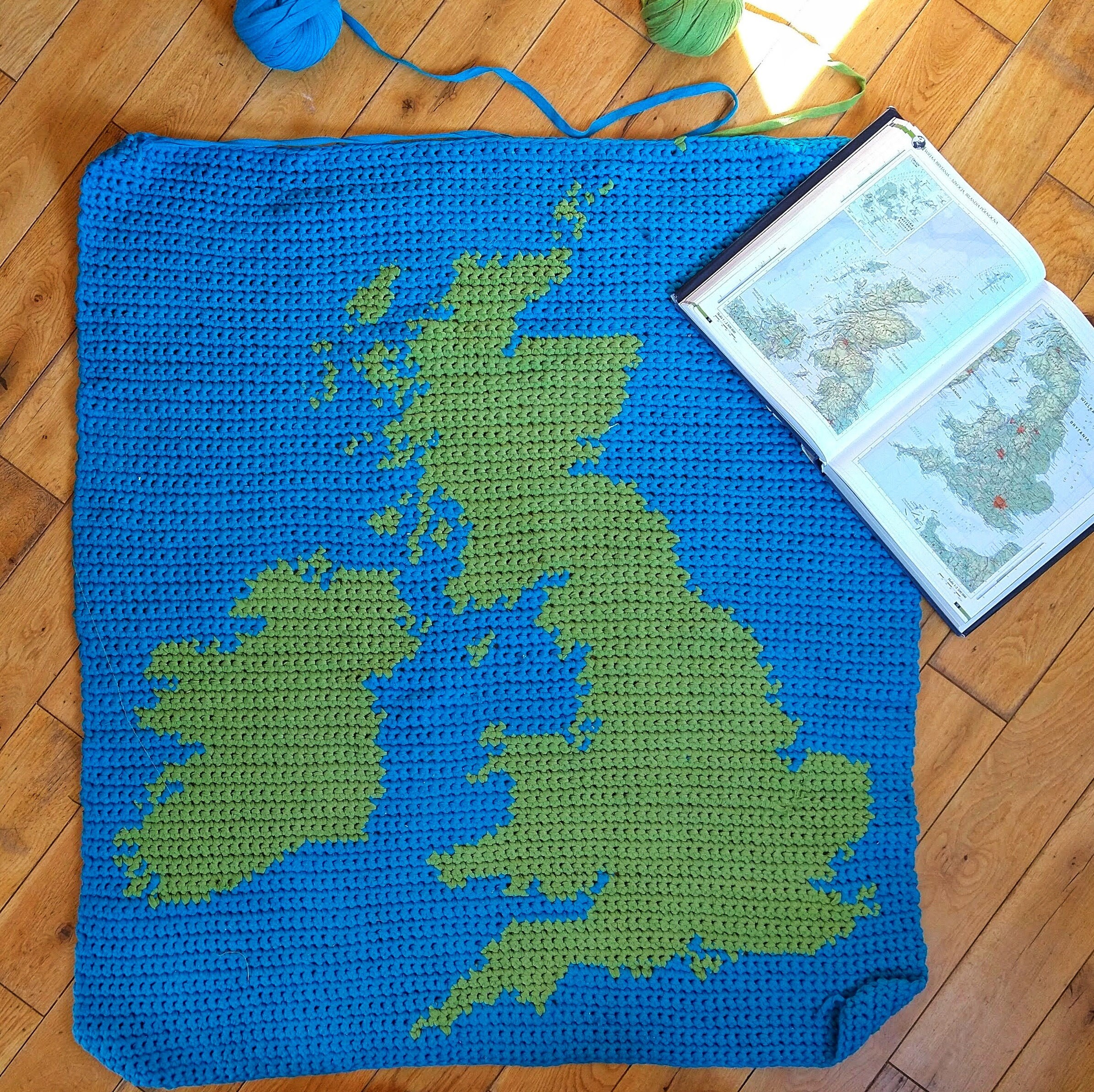 Crochet British Isles Map Rug Pattern: T-shirt Yarn (PDF Pattern) - Etsy