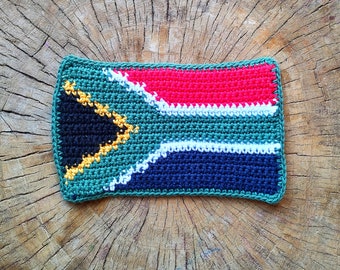 Crochet Pattern/ South Africa Flag, Mug Rug, Flag Patch, Crochet Applique, Bunting Flag, Backpack Patch, Travel, Instant Download PDF