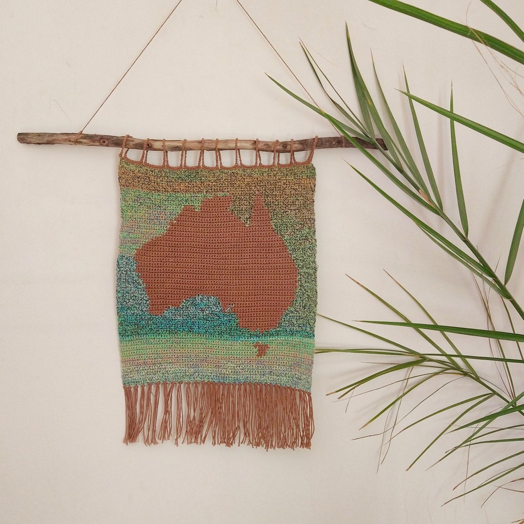 Crochet Australia Map Pattern: Montessori Wall Hanging (PDF Pattern) - Etsy