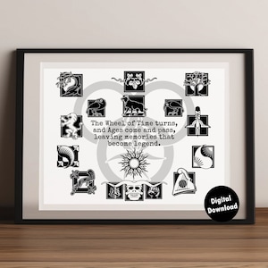 Wheel of Time, Book 1: Eye of the World, Chapter Logos Printable, Digital Download