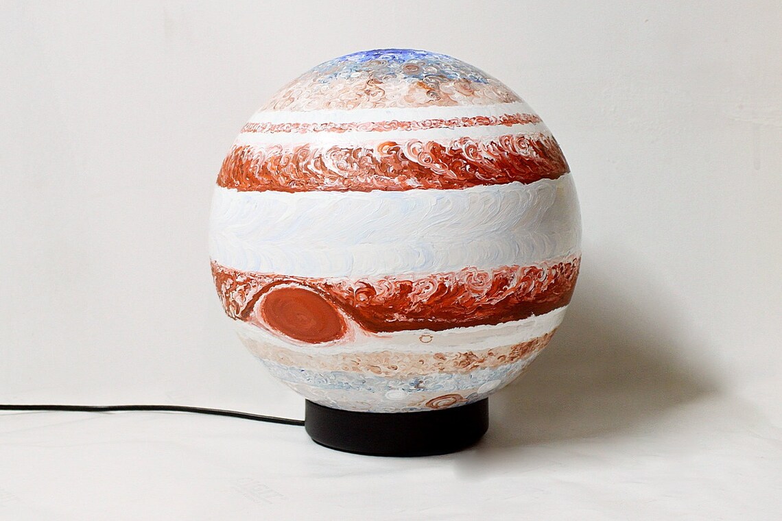 Jupiter handpainted lamp Space lamp Gift for astronom Etsy
