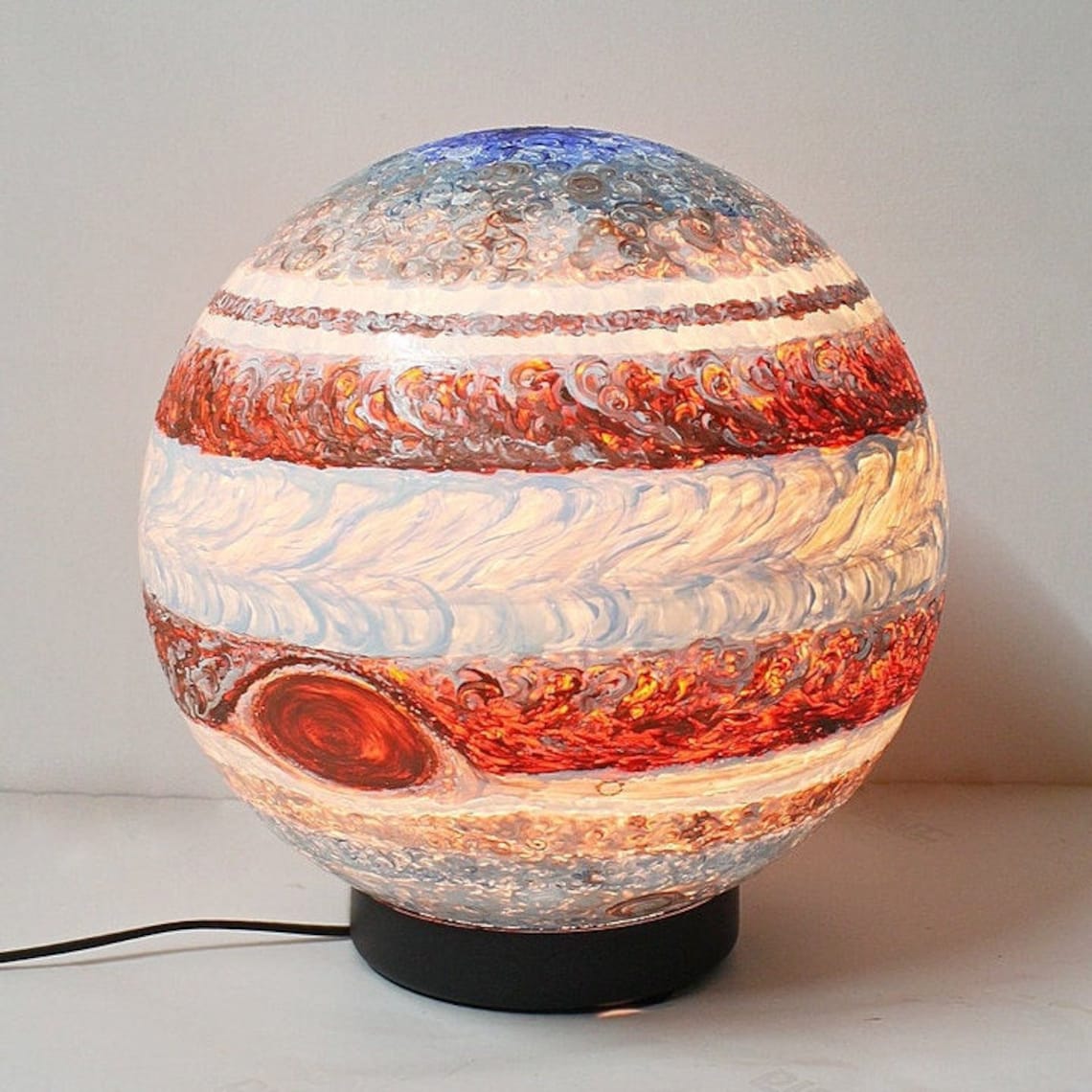 Jupiter handpainted lamp Space lamp Gift for astronom Etsy