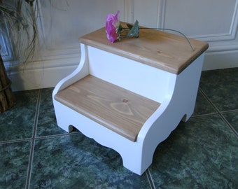 step stool shabby chic wooden painted steps