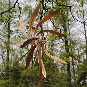 Handmade Full Copper Windmills Artistic Large Wind Sculptures Double Spinners