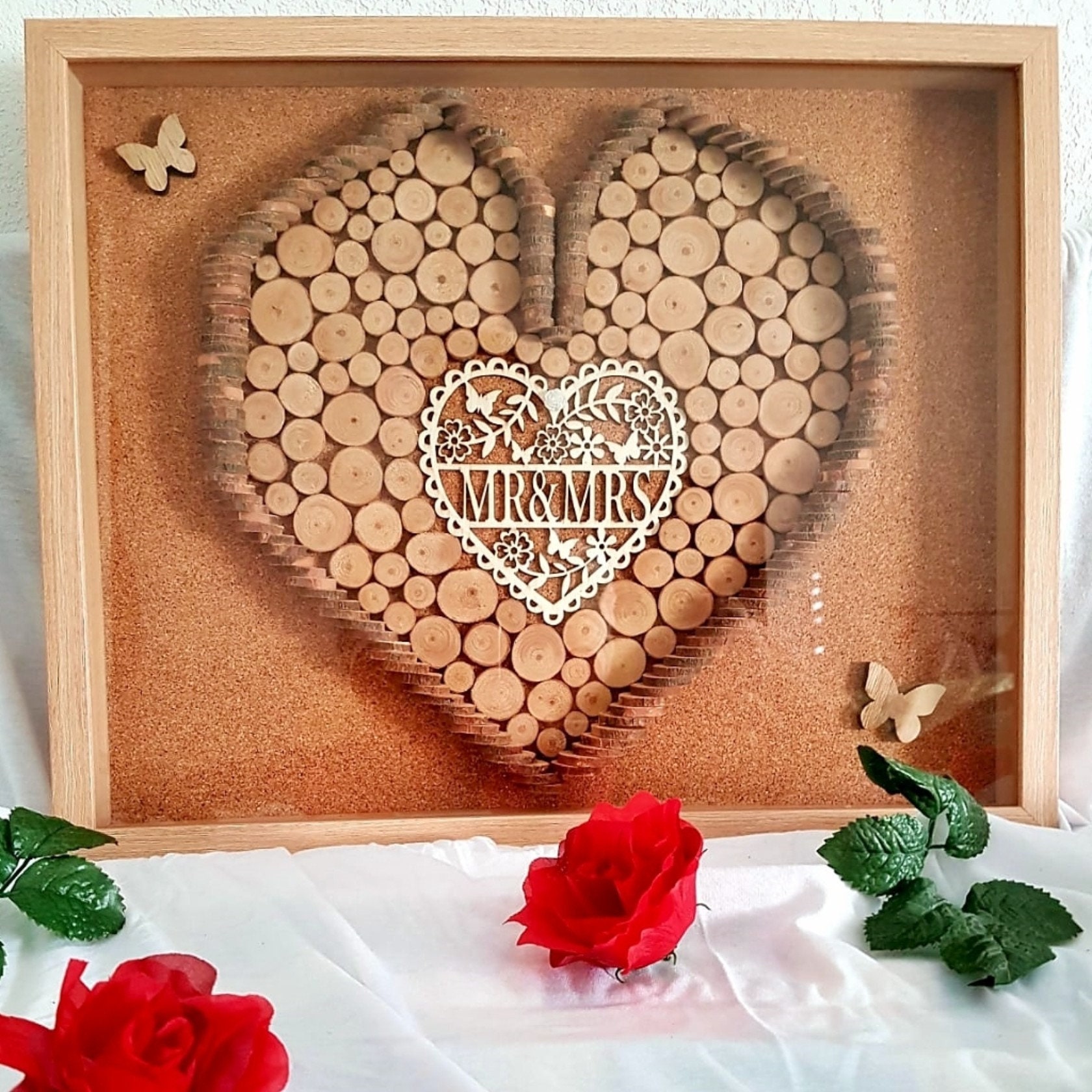 Cadre Mariage Mr & Mrs, Saint-Valentin, Monsieur et Madame - Déco, Cadre en Bois, Cadeau Mariage, Co