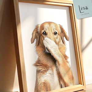 funny bathroom art, golden retriever, dog print, bathroom wall art, bathroom decor, bathroom wall decor, toilet, smell, funny gift