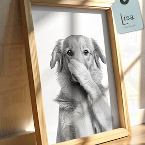 funny bathroom art, golden retriever, dog print, bathroom wall art, bathroom decor, bathroom wall decor, toilet, smell, funny gift