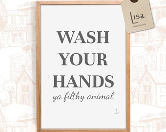 funny bathroom wall decor, Wash Your Hands, Wall Art, home decor bathroom, bathroom decor, bathroom wall art