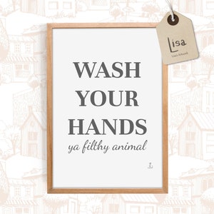 funny bathroom wall decor, Wash Your Hands, Wall Art, home decor bathroom, bathroom decor, bathroom wall art