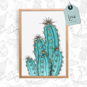 imprimé cactus, imprimé botanique, décor mexicain, affiche, imprimé végétal, décor cottagecore, imprimé floral, chambre de bébé, décor floral, feuille