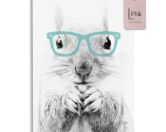 squirrel wearing glasses