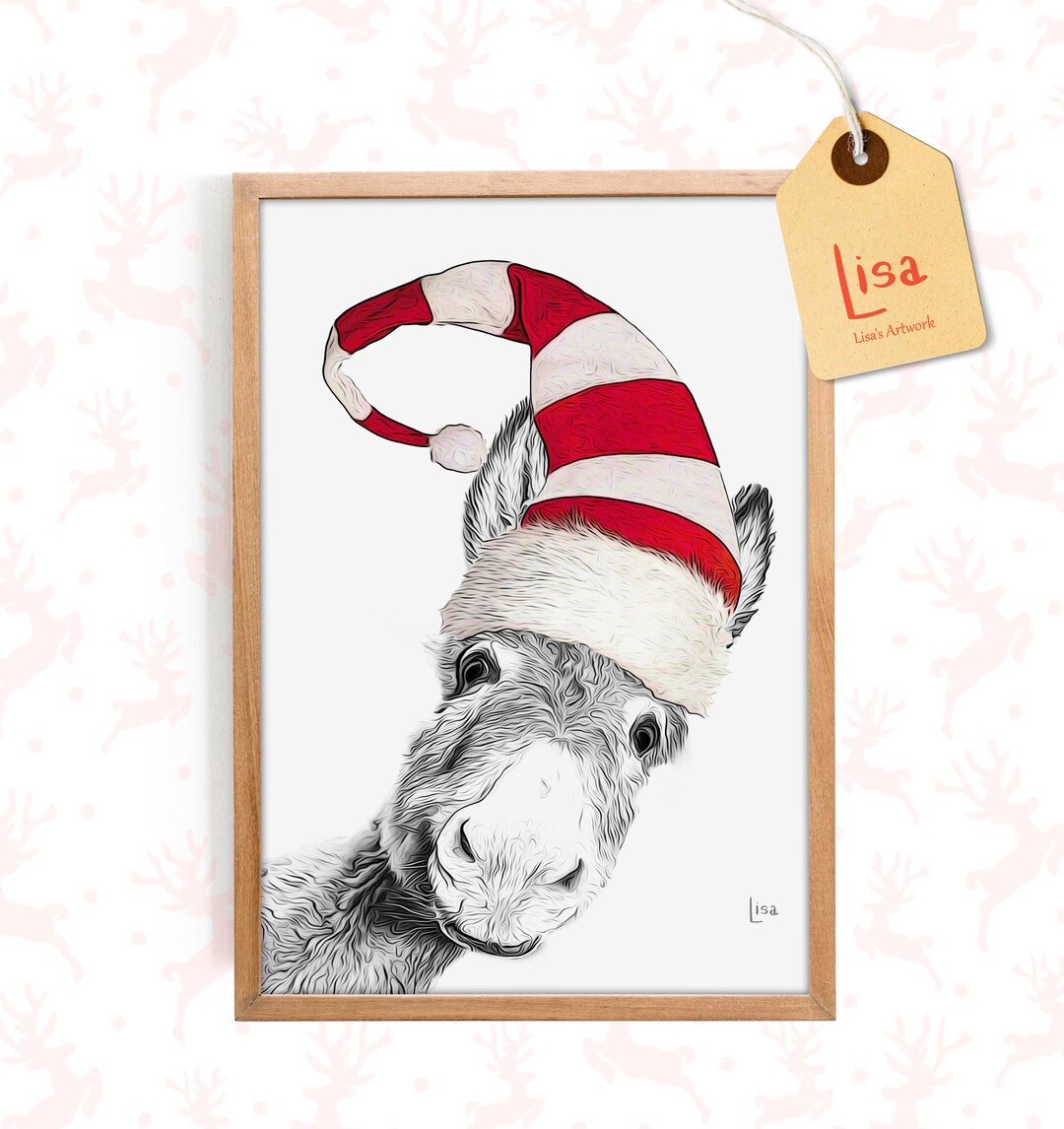Donkey Art, Holiday Decor, Printable Christmas, Christmas Home Decor